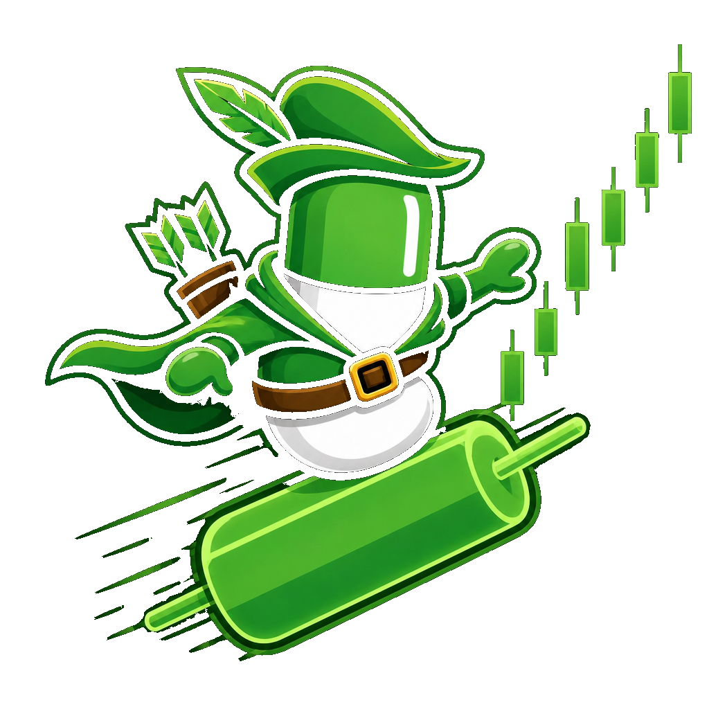 PILLHOOD surfing a green candle